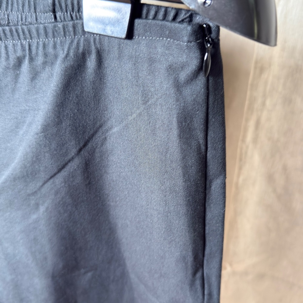 Eileen Fisher Petite PP Black Slim Ankle Pants Side Zip Organic Cotton Stretch - Picture 4 of 9
